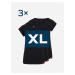 Triplepack čiernych dámskych tričiek ALTA - XL