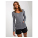 Dark grey women's classic sweater with neckline