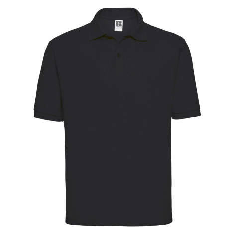 Men's Polycotton Polo Russell Black T-Shirt