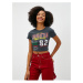 Koton Crop T-Shirt Printed Short Sleeve Crew Neck Cotton