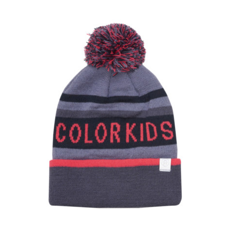 Detská zimná čiapka COLOR KIDS Hat - Logo CK-6915-Graystone