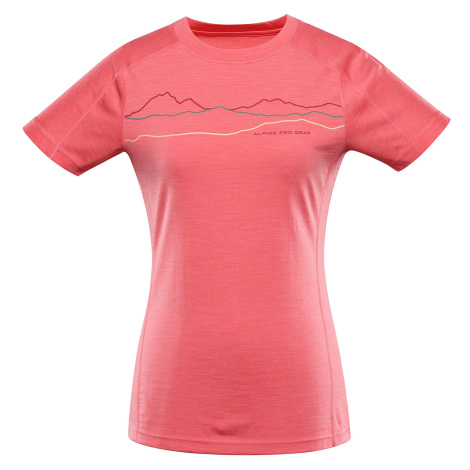 Women's merino wool T-shirt ALPINE PRO WOOLENA 2 calypso coral