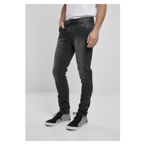 Slim Fit Zip Jeans Genuine Black Washed