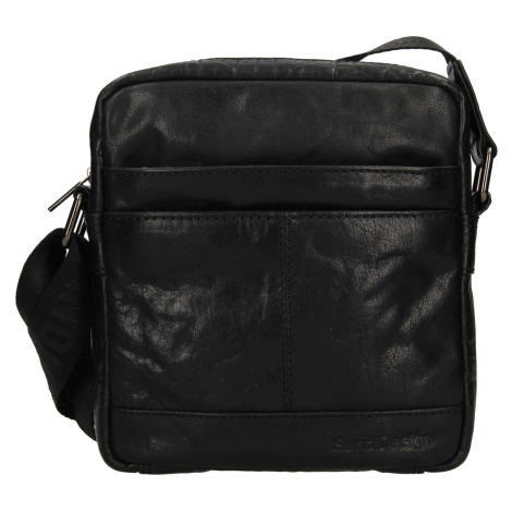 Pánska kožená taška cez rameno SendiDesign Jacobe - čierna Sendi Design