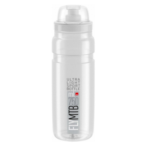 ELITE-Fľaša FLY MTB transparentná šedé logo 750 ml Biela