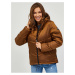 Hnedá dámska prešívaná zimná bunda s kapucňou SAM 73 Gede
