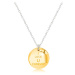 Strieborný náhrdelník 925 - medailónik v zlatom odtieni, nápis "I LOVE U FOREVER", zirkónová lež