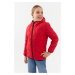 River Club Girl Onion Pattern Water And Windproof Fiber Red Hooded Coat