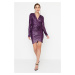 Women's dress Trendyol TPRAW20EL0505/PLUM{