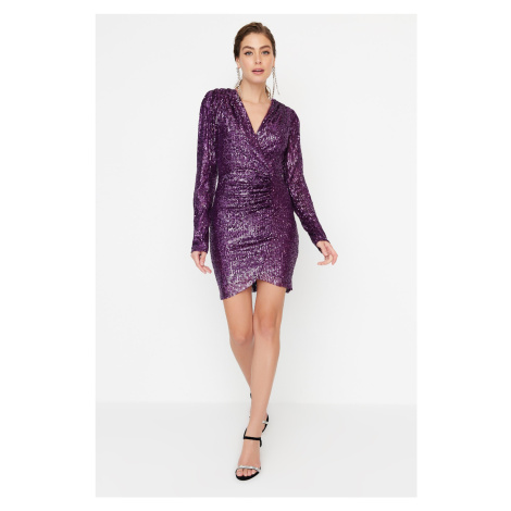 Women's dress Trendyol TPRAW20EL0505/PLUM{