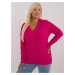 Plus size fuchsia sweater with buttons