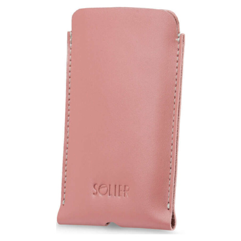 SOLIER SVETLORUŽOVÉ KOŽENÉ PÚZDRO NA TELEFÓN IPHONE 11 (ETUI NA IPHONE 11 SA58 PINK)