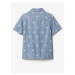 Modrá chlapčenská vzorovaná rifľová košeľa s krátkym rukávom GAP