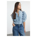 Trendyol Blue Flounce Regular Denim Shirt