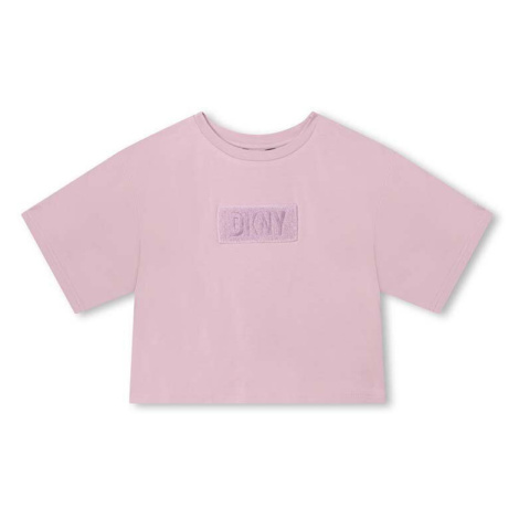 Detské tričko Dkny fialová farba, s nášivkou