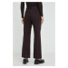 Nohavice s prímesou vlny PS Paul Smith dámske, bordová farba, široké, vysoký pás