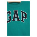 Detské bavlnené tričko GAP zelená farba, s potlačou