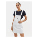 Tommy Jeans Džínsové šaty Pinafore DW0DW17680 Biela Regular Fit