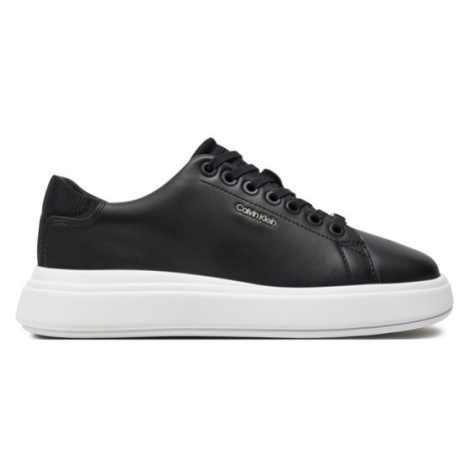 Calvin Klein Sneakersy Cupsole Lace Up Calvin Mtl Lth HW0HW02034 Čierna