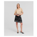 Sukňa Karl Lagerfeld Pleated Print Mini Skirt Circle Aop Black/White