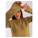 Women's olive green classic sweater with patterns