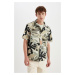 DEFACTO Regular Fit Hawaiian Printed Cotton Short Sleeve Shirt