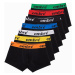 Ombre Men's cotton boxer shorts with contrasting elastic - 7-pack black