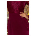 Elegantné tužkové šaty v bordovej farbe s čipkou model 6347583