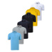 SET OF SIX T8586 DEWBERRY MEN'S T-SHIRT-BLACK-WHITE-NAVY-GREY-LIGHT BLUE-YELLOW