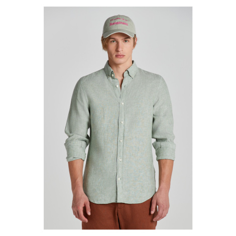 KOŠEĽA GANT SLIM LINEN SHIRT KALAMATA GREEN