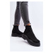 Women's black Elipara slip-on sock shoes with a massive sole