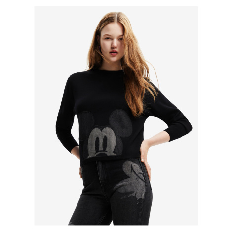 Black Desigual Mickey Patch Denim Womens Sweater - Women