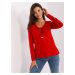 RUE PARIS red basic blouse with long sleeves