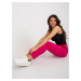 Women's fuchsia cargo sweatpants with high waist