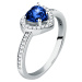 Morellato Trblietavý strieborný prsteň Srdce s modrým zirkónom Tesori SAVB150 52 mm