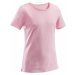 DOMYOS Dievčenské tričko 100 na cvičenie svetloružové RUŽOVÁ
