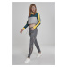 Women's Cropped 3-Tone Stripe Crew Grey/Jasper/Chrome-Yellow