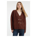 Trendyol Brown Soft Texture Double Breasted Knitted Cardigan