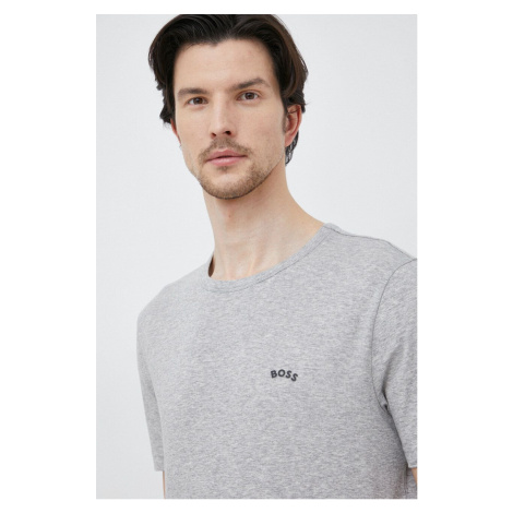 Bavlnené tričko BOSS BOSS ATHLEISURE šedá farba, jednofarebné Hugo Boss