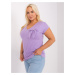 Purple plus size blouse with short sleeves