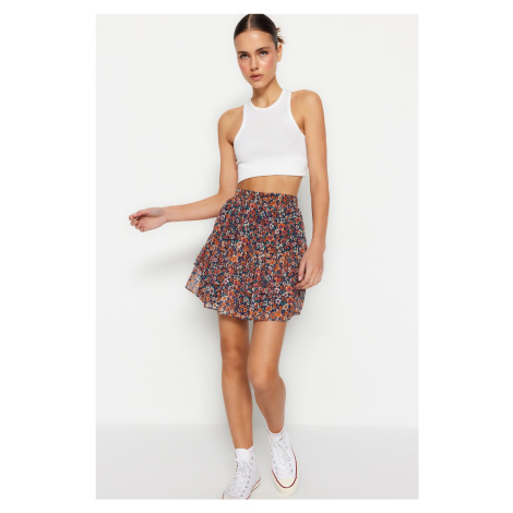 Trendyol Multi Color Lined Flounce Chiffon Mini Woven Skirt