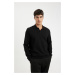 DEFACTO Black Regular Fit Polo Neck Jacquard Knitwear Sweatshirt