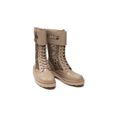 PINKO Šnurovacia obuv Noemi Stivale PE 22 BLKS1 1H212D Y87W Béžová