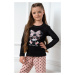 Dievčenské pyžamo Italian Fashion Bonilla - bavlna Čierno-starorůžová
