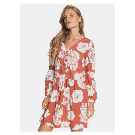 Brick floral dress with buttons Roxy - Women