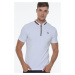 T8571 DEWBERRY ZIPPER MEN'S T-SHIRT-WHITE OPTICAL