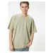 Koton Oversize T-Shirt Washed Crew Neck Short Sleeve