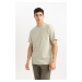 DEFACTO New Regular Fit Crew Neck Short Sleeve 100% Cotton Basic T-Shirt