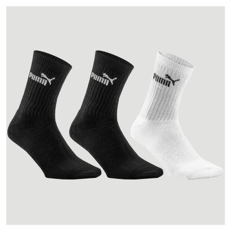 Ponožky vysoké čierno-biele 3 páry Puma