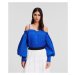 Blúzka Karl Lagerfeld Off Shoulder Embroidery Top Dazzling Blue